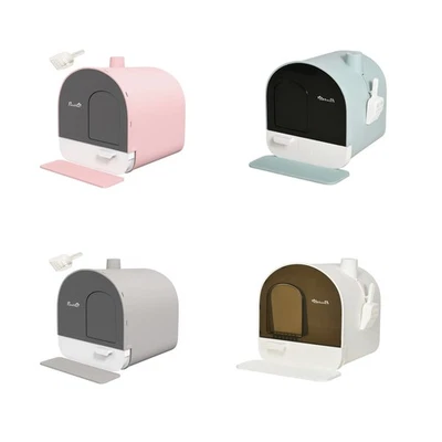 PAWHUT Katzentoilette Katzenklo mit Haube und Deckel Katzenstreu Matte Kunststoff