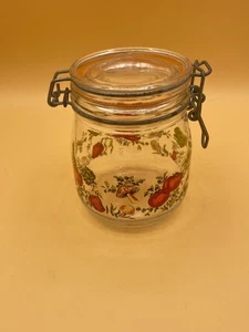 (315)Arc Spice of Life Glass Canister Jar 3/4 L Mushrooms Tomatoes 5.25" H - Picture 1 of 7