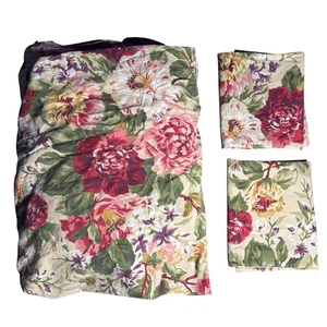 VTG Ralph Lauren Queen size CONSTANCE FLORAL fitted sheet and pillowcase set - Picture 1 of 8