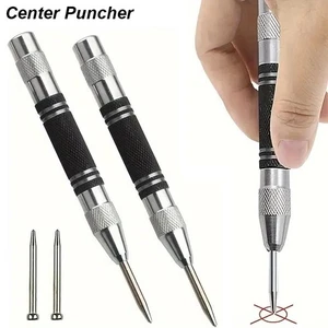 1-2x Marcador de madera de metal con orificio automático cargado con resorte perforador central automático de alta resistencia - Imagen 1 de 10