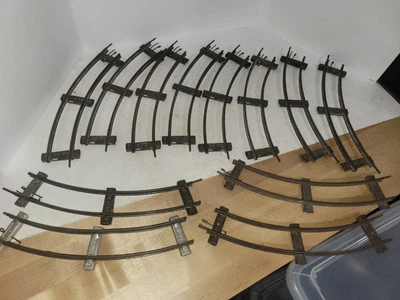 12 PCS Of Vintage Marklin curve 2 Rail clockwork Track Made in Germany- O Gauge  - Image 1 of 4