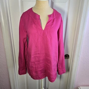 Lauren Ralph Lauren Pink 100% Linen Long Sleeve Tunic Women's Size Medium - Picture 1 of 6