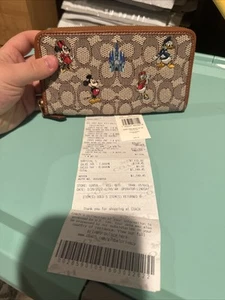 Disney x COACH Walt Disney World 50TH ANNIVERSARY Long Wallet RARE GIFT NEW NWT - Picture 1 of 9