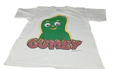 Camiseta blanca vintage 1994 Cronies Gumby puntada única LG 90s dibujos animados en arcilla Foto 1 de 4