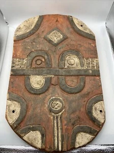 Vintage Tekei tribe Zaire Africa hand painted wooden mask wall hanging 18” - Picture 1 of 8