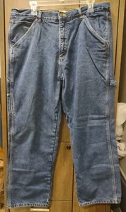 CE Schmidt Workwear Flannel Lined Men's Size 38x30 Carpenter Blue Jeans - Picture 1 of 7