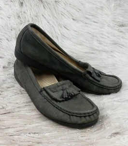 SAS graue Leder Slipper Halbschuhe Quasten Größe 7,5 M - Bild 1 von 6