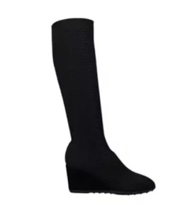 Eileen Fisher Boots 7m US Black Keto Recycled Stretch Knit. Rare Find. - Picture 1 of 12