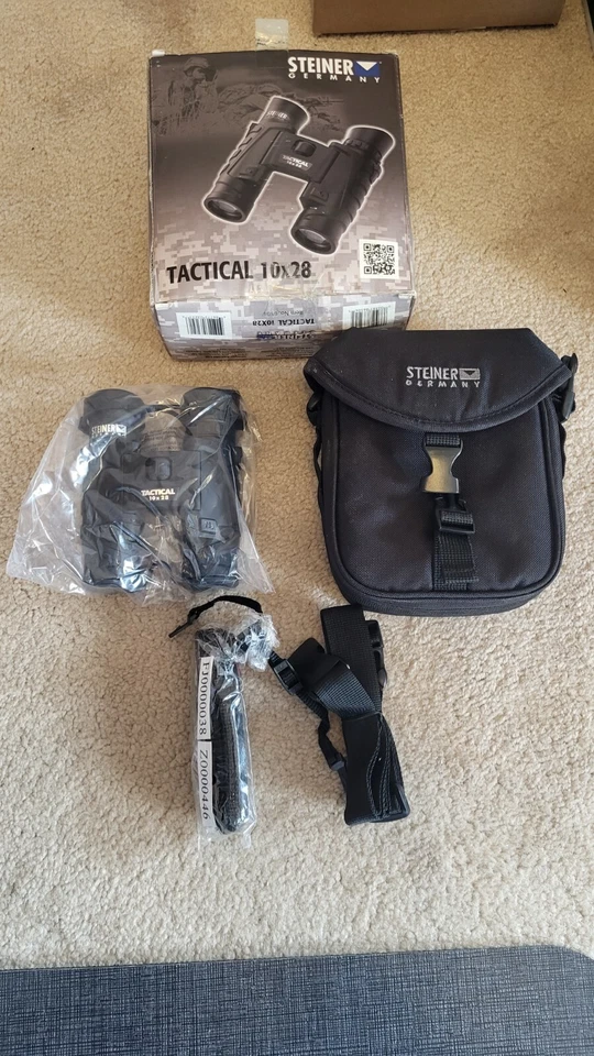 Steiner 6504 10x28 Tactical Binoculars,  NEW   (BOX HAS SHELF WEAR) - Image 1 of 4