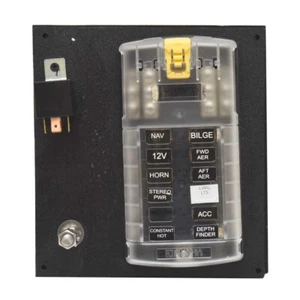 Boat Fuse Block Panel w/ Relay | 12-Position 12V DC 30A Starboard - Picture 1 of 3