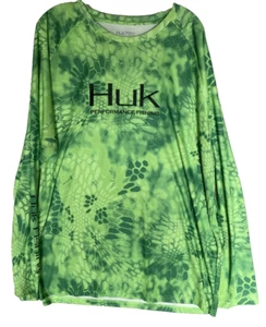 Huk Performance Fishing Shirt Men 3XL XXXL Green Kryptek Long Sleeve Pullover - Imagen 1 de 17