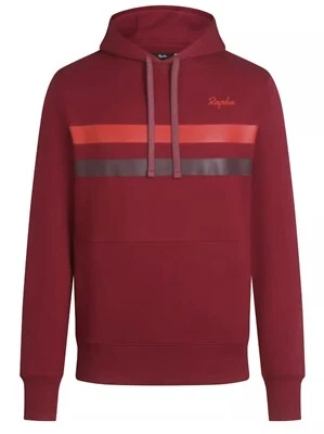 RAPHA BREVET HI VIZ CYCLING HOODIE PULLOVER DARK RED MEN SMALL EUC - Image 1 of 4