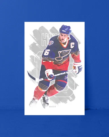 BRETT HULL watercolor painting art print/poster ST. LOUIS BLUES FREE S&H! Cover