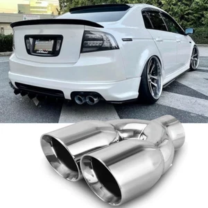 2.5" to 3.5" 9.5'' Long Double Wall Dual Exhaust Tip For Acura TL 2004-2008 - Picture 1 of 15