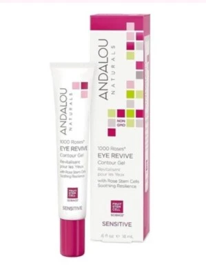2 X Andalou 1000 Roses Eye Revive Contour Gel Sensitive .6 FL Oz 18 ml AU Seller - Image 1 of 4