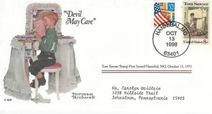 VINTAGE First Day of Issue US postage Norman Rockwell - Devil May Care 8 cent - Picture 1 of 2