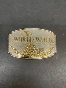 Hebilla de cinturón de metal plateado dorado conmemorativo de la Segunda Guerra Mundial 1990 vintage CSI - Imagen 1 de 8