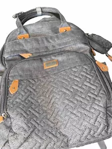 bobbleroo diaper Backpack bag Insulated Compartments Baby Gray Travel Padded New - Picture 1 of 11