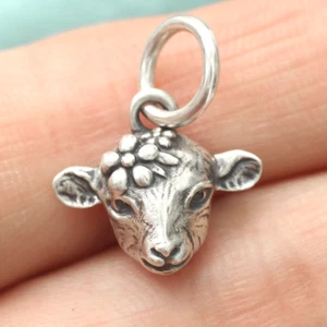 Real 925 Sterling Silver Sheep Goat Ram Lamb Pendant Charm Fit Necklace Bracelet - Picture 1 of 6