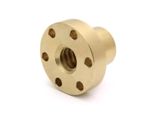 Trapezgewindemutter Flansch EBFM 12x3 links Rotguss - Bild 1 von 2