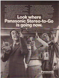 Original 1982 Panasonic Stereo-to-Go (Walkman) Cassette Player Vintage Print Ad - Picture 1 of 1