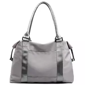 Duffle Tote Bag Weekender Bags for Women Travel with Trolley Sleeve, Grey - Picture 1 of 7
