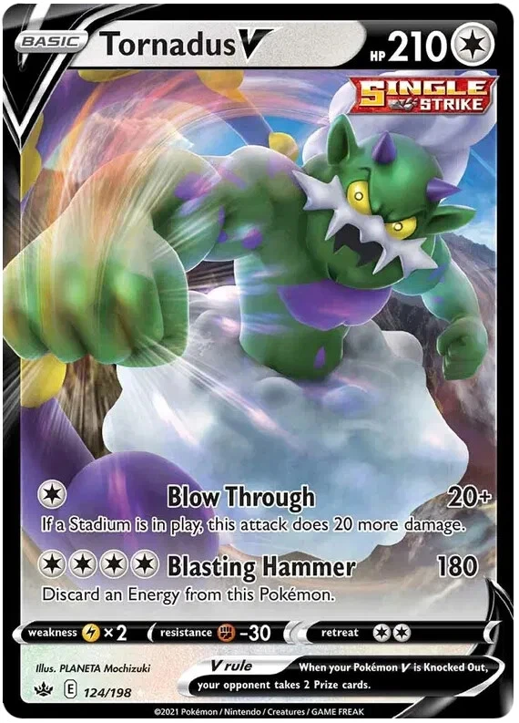 Tornadus V Holo Ultra Rare Pokemon Card 124/198 - Image 1 of 1