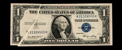1935-E $1 Silver Certificate Gutter Fold Error - Image 1 of 2