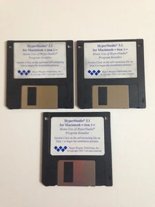 Hyperstudio 3.1 for Macintosh 3.5 floppy 3 disk set Roger Wagner Publishing - Picture 1 of 1