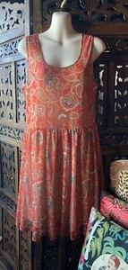 ladies drop waist dress Sz14 fully lined non crush poly paisley print brand new. - Picture 1 of 4