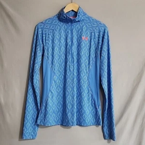 Women's Under Armour 1/2 Zip Iso-Chill Heat Gear Shirt, Blue, Medium, Pre-Owned - Picture 1 of 10