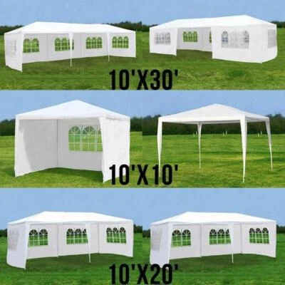 10'x 30' White Party Canopy Tent Outdoor Gazebo Waterproof Pavilion Event Walls