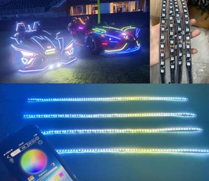 Music APP +Remote 4PCS 4FT Dream CHASING IP68 Fit for Polaris Slingshot Lights - Foto 1 di 14