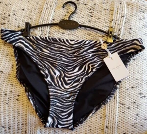 NWT TED BAKER FLOSSA ZEBRA BIKINI BOTTOM SIZE 2 (US 4-6) New - Picture 1 of 9