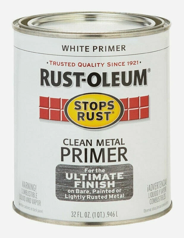 PRIMACIÓN BLANCA Rust-Oleum 1 qt detiene el óxido METAL LIMPIO alquídico a base de aceite 7780-502 NUEVO Foto 1 de 1