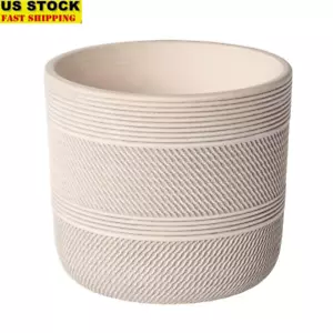 3 Pack Ceramic Planter W/ Drainage Plug Round Indoor Pot Succulents Flowers New - Picture 1 of 7
