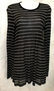 Alexander Wang Top Black White Striped Thin Longsleeve Size Xs NWT $175 - Picture 1 of 6