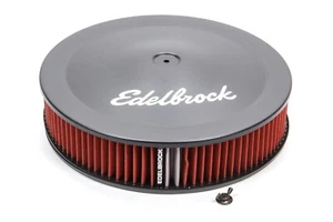 Edelbrock 1225 Pro-Flo Black 14" Round Air Cleaner 3" Cotton Element Deep Flange - Bild 1 von 3