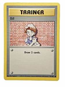 Bill Shadowless Base Set # 91/102 Trainer Pokemon Card Light Play Raw (1999) - Picture 1 of 9