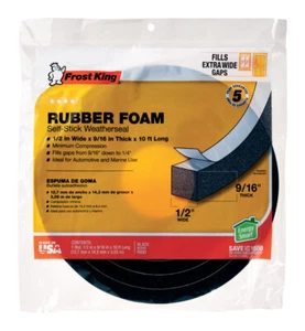 Frost King R930H Rubber Foam Weather Stripping Tape 9/16 Thick in. x 10 L ft. - Picture 1 of 1