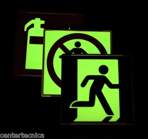 FLUORESCENT LUMINESCENT WALL FLAG CEILING SAFETY SIGNS K-D