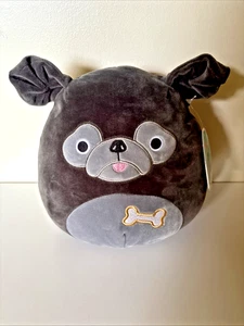Neu mit Etikett 8" Squishmallows Bongo Mops Knochen am Bauch in perfektem Zustand grau 2021 - Bild 1 von 13
