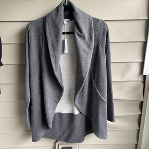 NWT Standard James Perse Gray 100% Cotton French Terry Cardigan Size 3 Large - Picture 1 of 10