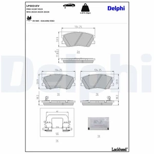 DELPHI LP5031EV Brake Pad Set, disc brake for KIA - Bild 1 von 3