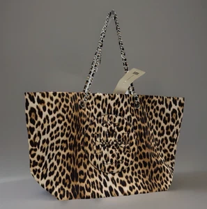 AUTH NWT TORY BURCH ELLA Logo Chain Recycled Animal Peints Nylon Tote In Multi - Picture 1 of 14