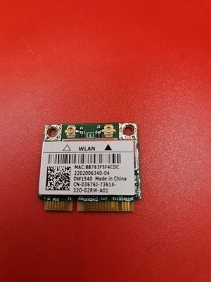 DW1540 03676J OEM WiFi WLAN Half Mini PCI-E Card DW1540 3676J Tested - Image 1 of 4