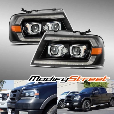 Faros proyectores negros Fit 04-08 Ford F150/06-08 Lincoln Mark LT serie Pro Foto 1 de 4