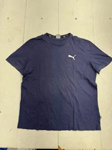 Puma Solid Navy Blue Basic Casual Short Sleeve T Shirt Mens Size XL - Picture 1 of 6