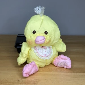 VTG Fisher Price Puffalump Plush Stuffed Animal Nylon Yellow Chick Easter 1986 - Picture 1 of 17
