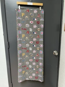 POTTERY BARN Teen MLB Major League Baseball Twin Flat Sheet Gray 100% Cotton - Picture 1 of 5